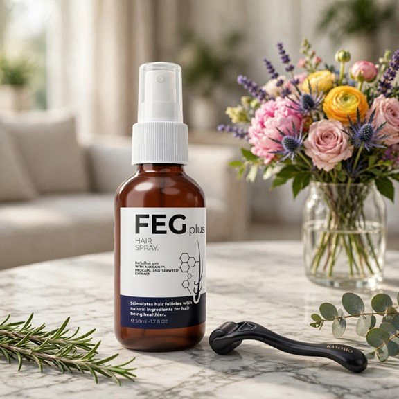 Feg Plus Hair Growth Spray With Free Derma Roller